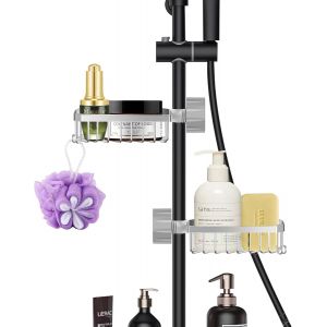 ERYI-Lot De 2 Étagères De Douche Sans Perçage, Porte-Savon, En Acier Inoxydable 304, Pour Barre De Douche, Porte-Éponge Pour Cuisine, Convient Pour Robinets De Cuisine - Neuf