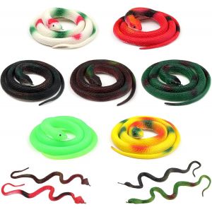 SANSH-Lot de 11 faux serpents en caoutchouc de 70 cm et 40 cm de long - Serpents en caoutchouc réalistes multicolores pour les accessoires de jardin pour éloigner les oiseaux, farces, DT1161EU - Neuf