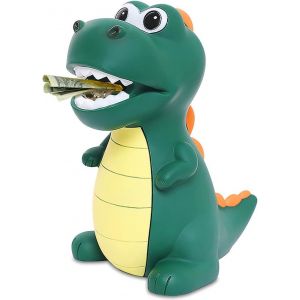 Tirelire dinosaure pour enfants, grande tirelire dinosaure pour filles et garçons en PVC sûr pour décoration de chambre d'enfant, cadeau, jouet, cadeau de baptême (vert) - Neuf