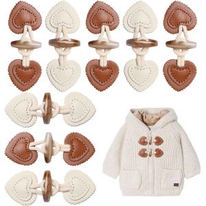 Mevronisshop-8 Pi&egrave;ces Brandebourg Mercerie Bouton Duffle Coat Brandebourg Brandebourg Enfant Boutons En Cuir Beige Et Marron Pour Resserrement Veste Manteau V&ecirc;tements Enfants V&ecirc;tements De Bricolage D - Neuf