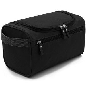 Trousse de toilette pour homme, grande trousse de maquillage étanche à suspendre, trousse de voyage pour garçons, femmes et hommes, noire - Neuf