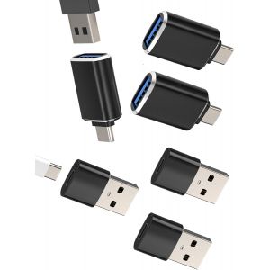 Adaptateur Usb C Femelle Vers Usb Mâle(Lot De 6)Connecteur Usb A Femelle Vers Type C Mâle Pour Ipad Charge Prise Pour Apple Iphone 16 15 Macbook Usb Otg 3.0 Câble Convertisseur Thunderbolt T[Z141] - Neuf
