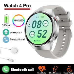 2025New Gt4 Pro Santé Montre Intelligente Hommes 360*360 Amoled Écran Nfc Gps Tracker Boussole Bt Appel Sang Oxygène Ip68 Sport Smartwatch.Prosilver.Watch 4 - Neuf