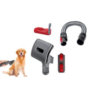 Kit de brosse de toilettage pour aspirateur Dyson V6 V7 V8 V10 V11 - &Eacute;limine les poils d'animaux avec tuyau et interrupteur de verrouillage - Neuf