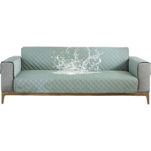 Housse De Canap&eacute; Une Pi&egrave;ce Imperm&eacute;able Et Antid&eacute;rapante Pour Animaux De Compagnie (Vert Clair, 2 Places) Housse De Canap&eacute; Avec Accoudoirs - Neuf