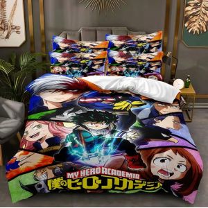 Parure De Lit Hero Academia, Housse De Couette Confortable Pour Lit Simple, Double, Queen Size, Twin, Full Size - Neuf