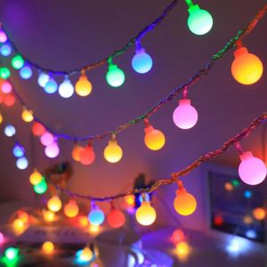 JGD-Guirlande Lumineuse à Piles, 30 LED Boules Guirlande lumineuse Globe multicolore 3 M, Guirlandes lumineuses pour intérieur, balcon,terrasse, jardin, fêtes, Noël, mariage - Neuf