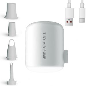 Chenquansarl-Mini Pompe &Agrave; Air Portable 4 Kpa + Lumi&egrave;re De Camping Avec Batterie Rechargeable Usb 2200 Mah Pour Gonfler D&eacute;gonfler, Matelas Gonflable, Matelas Gonflable, Anneau - Neuf