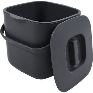 Poubelle &Agrave; Compost De Cuisine De 4 Litres Avec Poign&eacute;es Pour La Collecte De D&eacute;chets Alimentaires Sur Le Plan De Travail. Gris Dary Gray-4L-Uk - Neuf