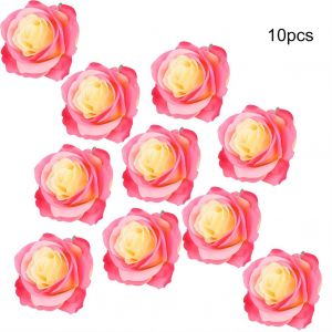 Hjlian Lot De 10 Roses Artificielles Rouges Pour Decoration De Mariage A Domicile - Neuf