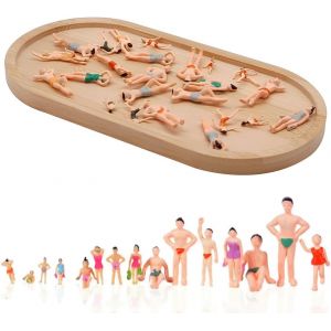Sansh-25pcs Modèle Figurines Personnages Couleur Peintes Natation Et Sports Homme Femme Enfant Homme En Maillot De Bain Pour Bac À Sable Pour La Plage Maison De Pour La Piscine, Écailles 1:75 - Neuf