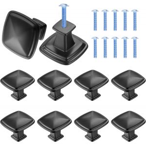 10 Pièces Noir d'armoires de Cuisine de Poignée de Porte, Poignée de Tiroir, Meubles de Cuisine Bouton de Porte, Poignées de Meubles de Cuisine, Armoire, Placard - 1.2/30 mm - Neuf