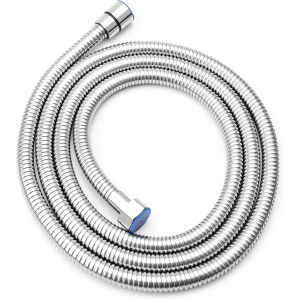 KGABERY-Flexible De Douche 2M-Tuyau De Douche En 304 Acier Inoxydable Avec Protection Anti-Torsion Haute Pression Interface Standard G1/2 Design Chromé Convient À Toutes Les Douchettes (Argent) - Neuf