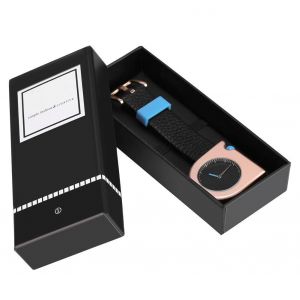 Robe Analogique Quartz Montre-Bracelet Rond Pu Band Creative Montre-Bracelet Noir Bande D'or Boîtier - Neuf