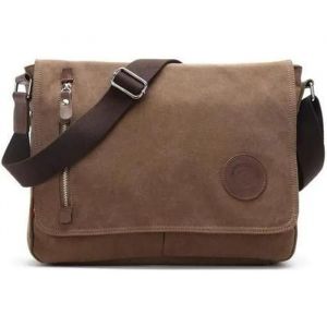 Sac Bandoulière sac à main femme Sacoche homme Epaule Besace-sac reporter Cartable Camping Ecole sac canevas et cuir - Neuf