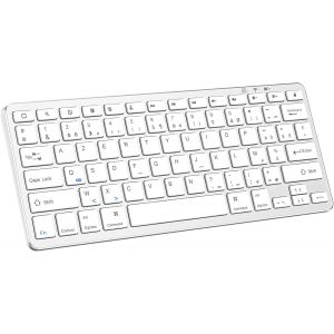 WQS-Clavier Bluetooth,clavier sans fil pour iPad/iPad Air/iPad Pro/iPad Mini,iPhone,tablette,smartphone,ordinateur portable,Windows/Android/iOS,clavier Bluetooth sans fil rechargeable ultra fin - Neuf