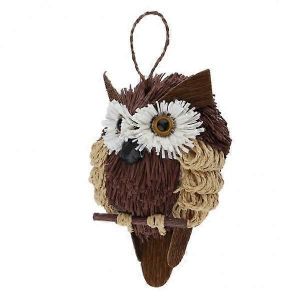 2xartificial Paille Chouette De L'artisanat De La Pendaison Pendentif De No&euml;l De No&euml;l, D&eacute;cor D'un:Marron - Neuf