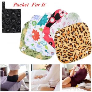 1PC Pochette de sac humide lavable + 6PCS tissu r&eacute;utilisable serviettes hygi&eacute;niques prot&egrave;ge-slip - Neuf