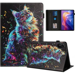 Kal-Coque Pour Xiaomi Redmi Pad 2 11 Pouces Impression Graphique Housse En Tablette Cuir Pu Protection Pour Xiaomi Redmi Pad 2 11 Pouces Chat En Note De Musique - Neuf