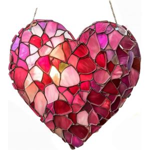 Mevronisshop-Lampe Solaire De Jardin En Forme De C?ur Rose, Soleil Chat/Cher, C?ur Cr/Ystals Su/Ncatcher À Suspendre, Su/Ncatcher C/Rystal Rose He/Art, 1 Pièce Colorée So/Lar Lig/Ht Gar/Den Ha/Nging - Neuf