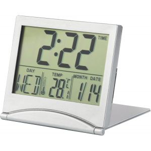 R&eacute;veil Num&eacute;rique Pliable LCD, R&eacute;veil de Voyage Num&eacute;rique Portable Mini R&eacute;veil de Horloge Digitale avec R&eacute;tro-&eacute;clairage avec Indication du Jour Date et Temp&eacute;rature pour Salon Bureau Chambre - Neuf