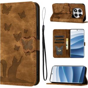 KAL-Housse Protection Pour Redmi Note 14 Pro/Pro+ 5G Pouces Mat&eacute;riau En Cuir Pu Coque Note 14 Pro/Pro+ 5G Avec Fentes Pour Cartes Housse Note 14 Pro/Pro+ 5G Marron - Neuf