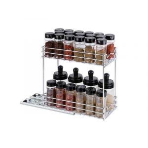 &Eacute;tag&egrave;re &Agrave; &Eacute;pices Coulissante &Agrave; 2 Niveaux Pour Organiseur D'armoire, Solution De Rangement Coulissante Pour &Eacute;pices - Neuf