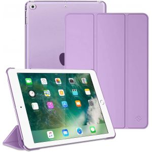 ERYI-Coque Pour Ipad 6Ème/5Ème Génération Version 9.7 Pouces 2018/2017 - Etui Mince Et Léger Housse Arrière Semi-Transparent Support Protecteur Sommeil/Réveil Automatique, Lavende - Neuf