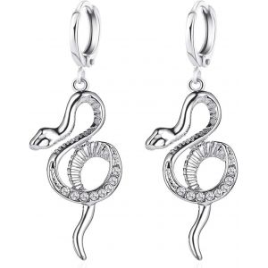 Kal-Boucles D'oreilles Serpent, Boucles D'oreilles Serpent Huggie Personnalis&eacute;es Punk Longue Serpent Goutte Petites Boucles D'oreilles Cr&eacute;oles Boucle D'oreille Animal Pour Femmes - Neuf