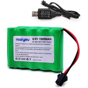 KAL-6V Batterie 1500Mah Rechargeable Nimh Aa Pack Batterie Pour Rc Voiture Rc Camion Jouet Voiture Avec C&acirc;ble De Charge (Prise 6V Sm) - Neuf