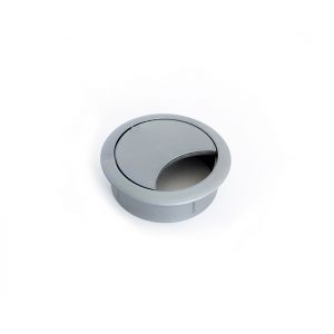 Passe-c&acirc;ble plastique 60mm argent&eacute; - Neuf