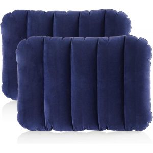 Kalanka-&reg; 2x Oreiller Gonflable - Oreiller De Voyage Confortable Pour Les Voyages En Voiture, En Train Et En Bus - Oreiller &Agrave; Coussin D'air En Format De Poche (43x28x9cm - Bleu) - Neuf