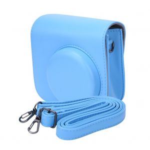 Etui de protection en cuir PU pour appareil photo Fujifilm Instax mini 8/8+/9 (bleu clair) - Neuf