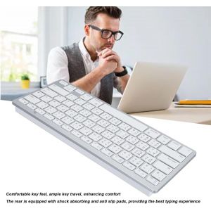 Clavier Bluetooth de Langue Bilingue Ultra Fin,Clavier de Langue Bilingue Chinois Traditionnel Coréen Thaïlandais,Clavier sans Fil Bluetooth Compact pour Ordinateur de Bureau - Neuf