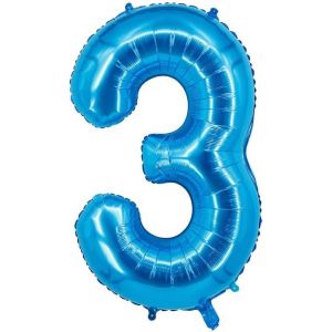 SJZG-Grands Ballons En Aluminium En Forme De Chiffre Pour D&eacute;coration De F&ecirc;te D'Anniversaire, Nouvel An, F&ecirc;te Pr&eacute;natale, Anniversaire De Mariage (Bleu, 3) - Neuf