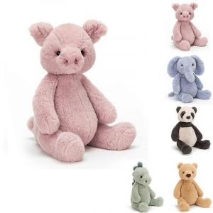 Peluche Poupée Dessin Animé Animal Poupée Dinosaure Cochon Éléphant Ours Panda Peluche Jouet Cadeau Pour Enfants-Rose - Neuf
