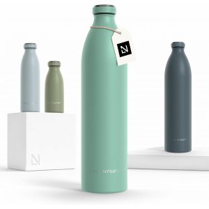 Kalanka-Gourde Inox 1500ml | 1.5l Bouteille D`Eau Isolée | Gourde Étanche Pour Le Sport, La Bicyclette, Les Enfants (Aqua Turquoise, Xl 1500ml) - Neuf