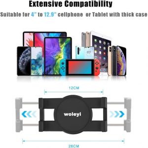 Support Tablette Vélo Appartement, Support Tablette Tapis De Course Elliptique Gymnase Vélo De Spin Guidon, Super Stable, Pour Ipad Pro 12.9 10.5 9.7 Air Mini, Iphone 4-13"" Téléphone & Tablet - Neuf