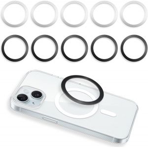 Lot De 10 Anneaux Magn&eacute;tiques Ultra Fins Universels En M&eacute;tal Pour Coque De T&eacute;l&eacute;phone, Autocollants Sans Fil, Chargeur De Voiture, Accessoires - Neuf