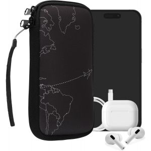 Kal-Housse De Protection Pour Smartphone Xl - 6,7/6,8"" - Sacoche De Protection Pour T&eacute;l&eacute;phone Portable En N&eacute;opr&egrave;ne Destination Voyage Blanc-Noir - Neuf
