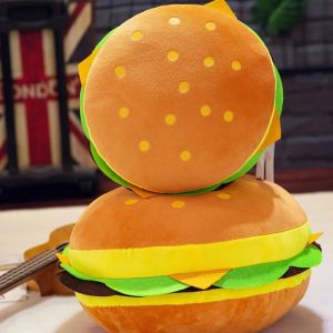 Simulation Hamburger Peluche Rembourr&eacute; Coussin De Dos Poup&eacute;e Maison Canap&eacute;-Lit Decoration_30cm - Neuf