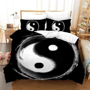 Housse De Couette D Imprim&iquest;&iquest; Motif Tai Chi Parure De Lit Ensemble De Literie Pi&iquest;&iquest;Ces Ultra Douce Confortable Microfibre Avec Fermeture &iquest;&iquest;Clair Et Taie O - Neuf