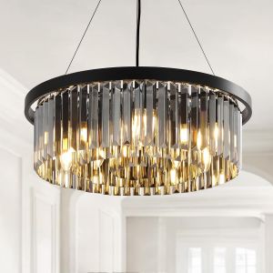 Ulteronixshop-Lustre En Cristal Moderne, 60cm Lampe &Agrave; Pendentif En Cristal Rond, Postmoderne Chandelier Pour Salle &Agrave; Manger, Cuisine, Salon, Chambre, Couloir, Caf&eacute;, Bar - Neuf