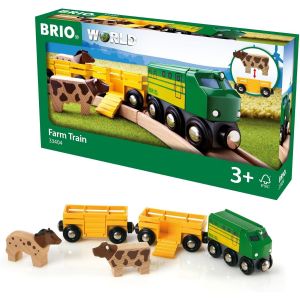 ERYI-World - 33404 - Train Des Animaux De La Ferme - Pour Circuit De Train En Bois - Inclus : 1 Vache Et 1 Cheval - Jouet Pour Garçons Et Filles Dès 3 Ans - Neuf