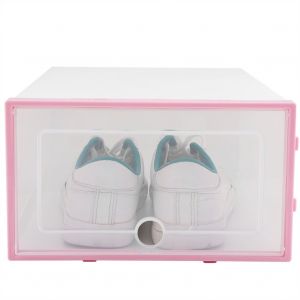 Hjlian Boite De Rangement A Chaussures Transparente Empilable En Plastique Transparent, Tiroir, Organisateur De Chaussures Pour La Maison (Rose) - Neuf