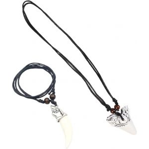 Kal-Dent De Loup Collier Ras Du Cou Collier En Os De Yak Collier De Haute Qualité Bijoux Brillants Dernier Modèle Dent Loup Pour Femmes Hommes Enfants - Neuf