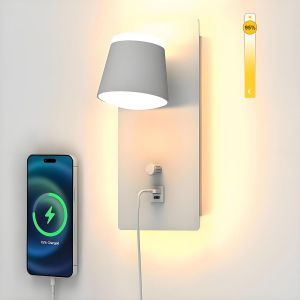 2 Pièces Salon Chambre Applique Murale Noire Dimmable Avec Application Et Télécommande, Lampe Murale De Chevet 2700-6500k Industrielle Luminaire Intérieure Pour Cuisine Couloir - Neuf
