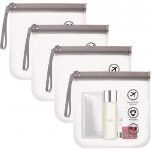 TIANYI-4 Trousses de Toilette Transparentes 20 * 20CM, Trousse de Transport de liquides en Avion, Trousse de Voyage Transparente, Trousse de Toilette de Voyage pour Femmes et Hommes avec poignée - Neuf
