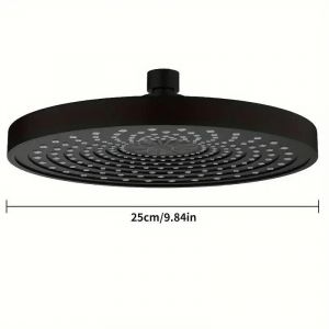 Pommeau De Douche À Pulvérisation Supérieure De 25Cm,Grand Volume D'Eau,Rehausseur De Pomme De Douche À Tête Unique Pressurisée,Ensemble De Pomme De Douche Pour Salle De Bain,Maiso.Black. - Neuf