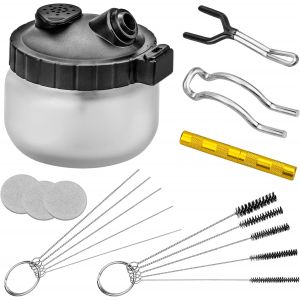 NouvelHorizonstore-Nettoyage &iquest;&iquest; A&iquest;&iquest;rographe Kit Nettoyage A&iquest;&iquest;rographe Outils Comprenant 1 Pot de Nettoyage pour A&iquest;&iquest;rographe 5 Brosses en Nylon 5 Aiguilles en Acier Inoxydable 1 Aiguille de Lavage - Neuf